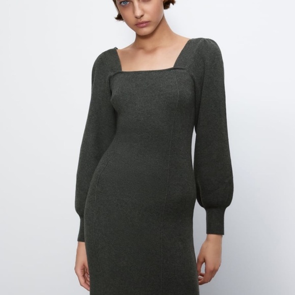 ZARA BNWT Balloon Sleeve Knit Dress - Picture 1 of 6